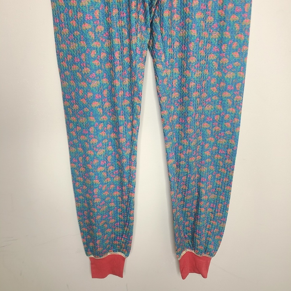 Natural Life Mix & Match Blue Floral Thermal Long John Lounge Pants S Boho - Picture 4 of 6
